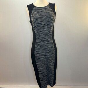 H&M Women's Black Grey Bodycon Dress - Size Medium